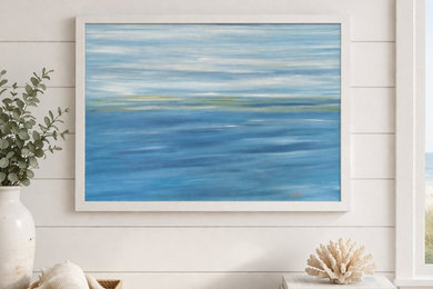 Living room - large coastal living room idea in Other