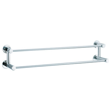 Waldorf Polished Stainless Steel 24"' Double Towel Bar
