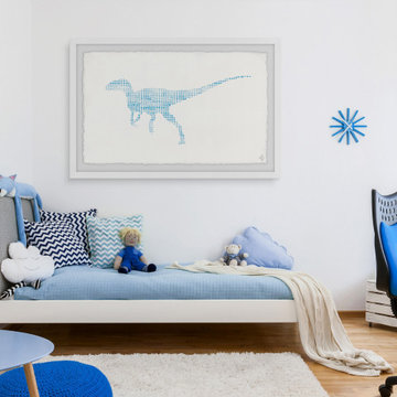 "Patterned Dino" Framed Painting Print