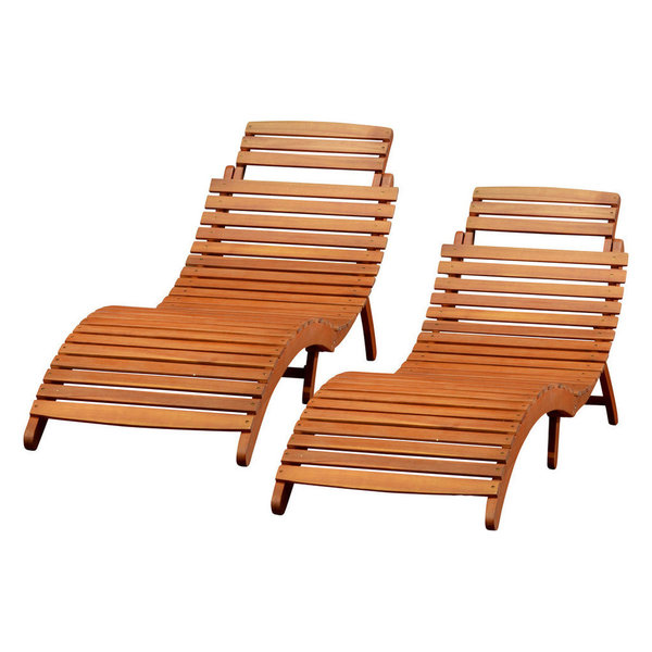 Gdfstudiogdf Studio Lisbon Outdoor Folding Chaise Lounge Chairs Set Of 2 Dailymail