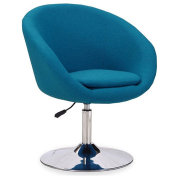 Manhattan Comfort Hopper Fabric Adjustable Height Accent Chair in Blue