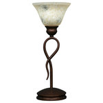 Toltec Lighting - Leaf Mini Table Lamp In Bronze, 7" Italian Marble Glass - The beauty of our entire product line is the opportunity to create a look all of your own, as we now offer over 40 glass shade choices, with most being available as an option on every lighting family. So, as you can see, your variations are limitless. It really doesn't matter if your project requires Traditional, Transitional, or Contemporary styling, as our fixtures will fit most any decor.