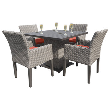 Florence Square Dining Table with 4 Chairs Tangerine