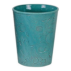 HiEnd - Ceramic Turquoise Waste Basket - Wastebaskets