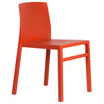 OSIDEA USA Inc. - Hanna Chair, 17.75" Seat Height, Red - When you sit down to a meal with the family, it should be in an inviting and warm setting, and the Hanna Chair just does that. Designed in a symmetrical configuration, the Hanna is a solid wood piece that is constructed from a birch face veneer. With 4 long narrow legs and a subtle back, this chair features a mid-century appearance with the defined edges and natural wood graining.
