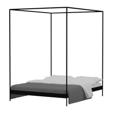 Contemporary And Modern Four Poster Beds Houzz Uk Noo Ma Eton 4 Poster Bed Frame Black King Four