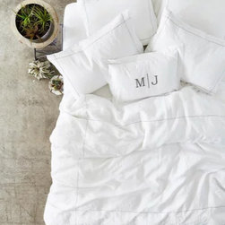 Washed Linen Cross Stitch Grey - Sheets