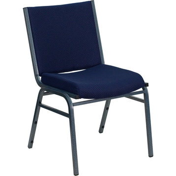 Hercules Series Heavy Duty, Navy Patterned Upholstered Stack Chair