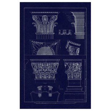 "Ancient Capitals (Blueprint)" Digital Paper Print by J. Buhlmann, 42"x62"