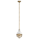 Kichler - Mini Pendant 1-Light - Fresh and stylish, the TollisTM 1-light mini pendant is designed with a high gloss white dome, Clear Ribbed glass, and a Natural Brass finish to help set the tone for a relaxing atmosphere. in.,