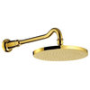Fontana 12" Gold Plated Round Rain/Square Shower Head, Solid Brass