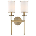 Crystorama - Crystorama HAT-472-VG Hatfield - Two Light Wall Mount - With details like steel trimmed round shades and crystal accents, the Hatfield's distinctive look has versatile appeal to suit all style bathrooms and living spaces. ItGs clean, silhouetted features a slim arm and traditional round backplate. The Hatfield is available in Vibrant Gold or Polished Nickel finish Shade Included: Yes Dimable: YesHatfield Two Light Wall Mount Aged Brass White Silk Shade Crystal Accents Crystal *UL Approved: YES *Energy Star Qualified: n/a *ADA Certified: n/a *Number of Lights: Lamp: 2-*Wattage:60w Candelabra Base bulb(s) *Bulb Included:No *Bulb Type:Candelabra Base *Finish Type:Aged Brass