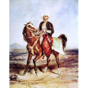 Eugene Delacroix Turkish Horseman, 21"x28" Wall Decal