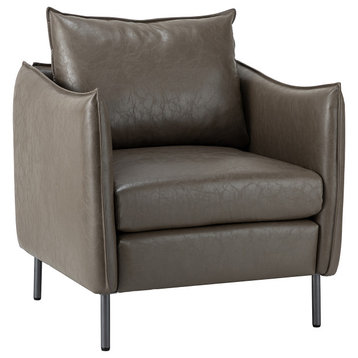 Leather Armchair, Gray