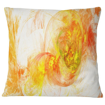Colored Smoke Yellow Abstract Throw Pillow, 18"x18"