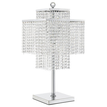 Square Crystal Double Crown Integrated LED Table Lamp