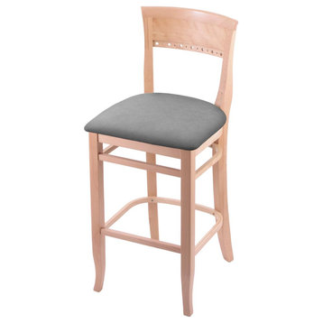 3160 30 Bar Stool with Natural Finish and Canter Folkstone Gray Seat