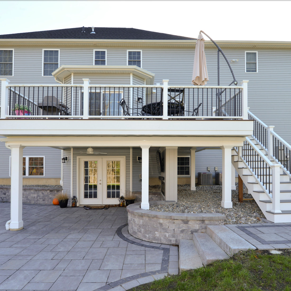 Custom Fire Feature & Two-Story Deck