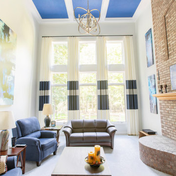 Banded drapery for a great room