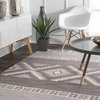 Southwestern Transitional Aztec Diamond Area Rug, Gray, 5'x8'