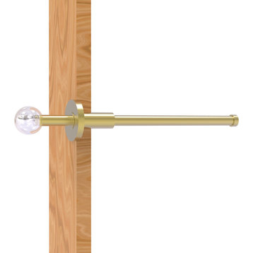Clearview Retractable Pullout Garment Rod, Satin Brass