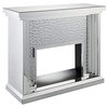 ACME Nysa Fireplace, Mirrored and Faux Crystals