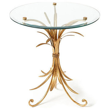 Wheat Table With Glass Top