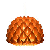 Wood Dahlia Pendant Lamp, Chinese Ash Veneer