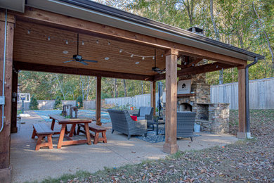 Outdoor Fireplace and covered patio
