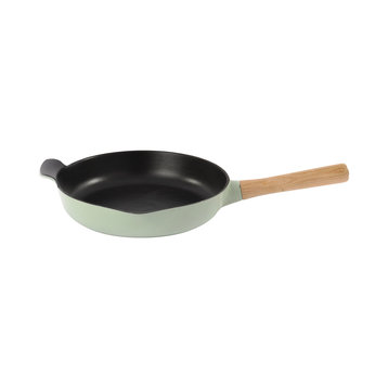 Ron Cast Iron Covered Fry Pan, Green, 2.6Qt.