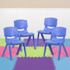 Flash Furniture 15.5" Plastic Stackable School Chair in Blue (Set of 4)