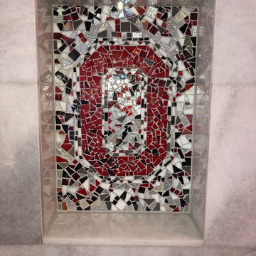 Ohio State Mosaic Inset for Shower Niche