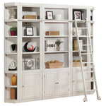 Parker House - Boca 5-Piece Library Bookcase Wall Unit, Cottage White - Free Shipping & Complete Setup Included!