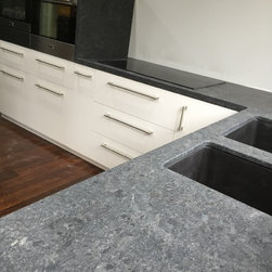 Charcoal Grey Granite in Leather Finish - Kitchen Countertops