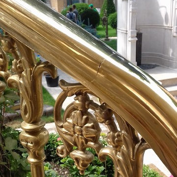 Brass handrail, baluster