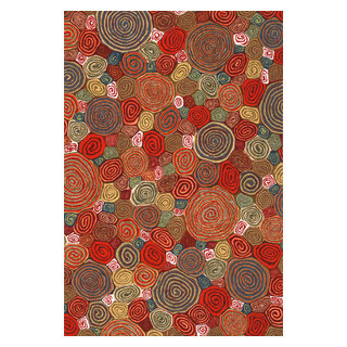 Visions III Giant Swirls Indoor/Outdoor Rug, 2'x3' - Contemporary ...