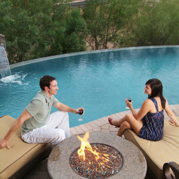 Gas Fire Table with Outdoor Furniture