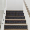 Modern Wire Mesh Peel and Stick Stair Riser Strips, Navy, 48"w X 6"h, 6 Pack
