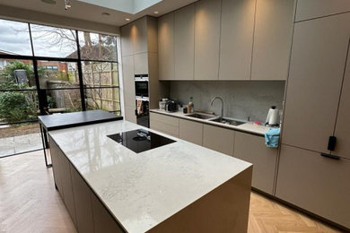 Large contemporary kitchen in London.
