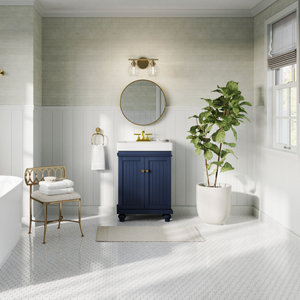 The Monroe Bathroom Vanity, Single Sink, 24", Blue, Freestanding