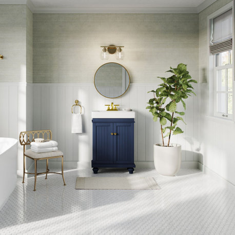 Dawson Bathroom Vanity, Single Sink, 24", Blue, Freestanding