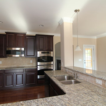 Angled island kitchen