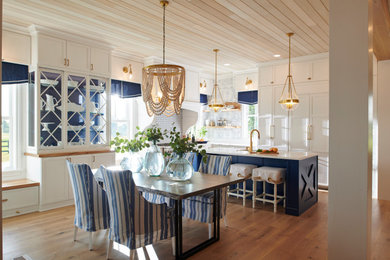 Example of a beach style dining room design in Columbus