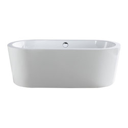 Pacific Collection - Mandalay Oval Soaking Bathtub, White, 58"X29", 66"x31" - Bathtubs