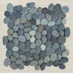 SOMA - Stone Blue | 12" x 12" | Pebble Mosaic - Mosaic Tile