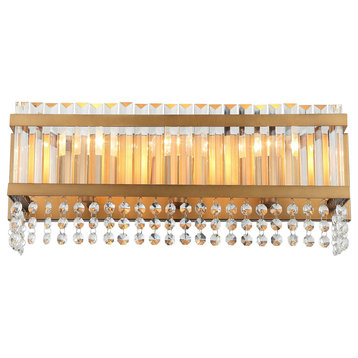 3-light Modern Wall Sconce With Crystal Lampshade