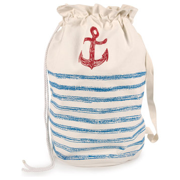Anchor Stripe Sketch Laundry Bag 25"x26"