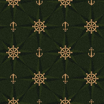 12'x12' Square Custom Area Rug Mariners Tale Nylon Stainmaster Carpet, Emerald