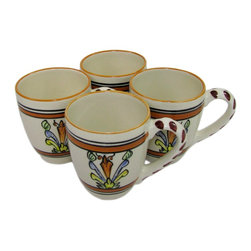 Le Souk Ceramique - Stoneware Tea Cup, Set of 4, Salvena Design - Teacups