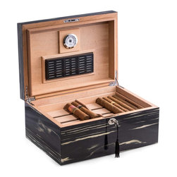Black 100 Cigar Humidor - Decorative Boxes